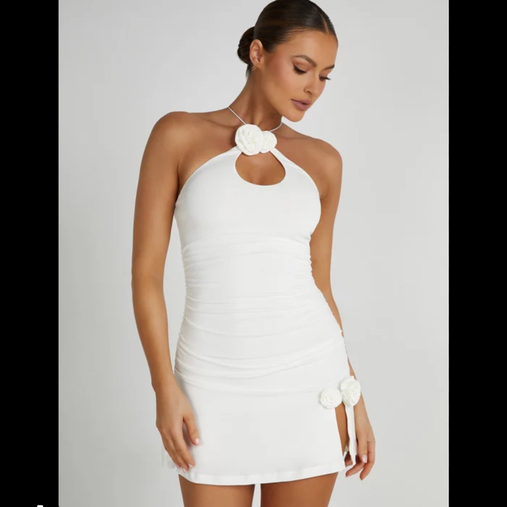 NEW White Halter Mini Dress